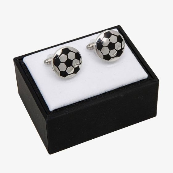 Equilibrium Silver Plated Football Cufflinks 69650