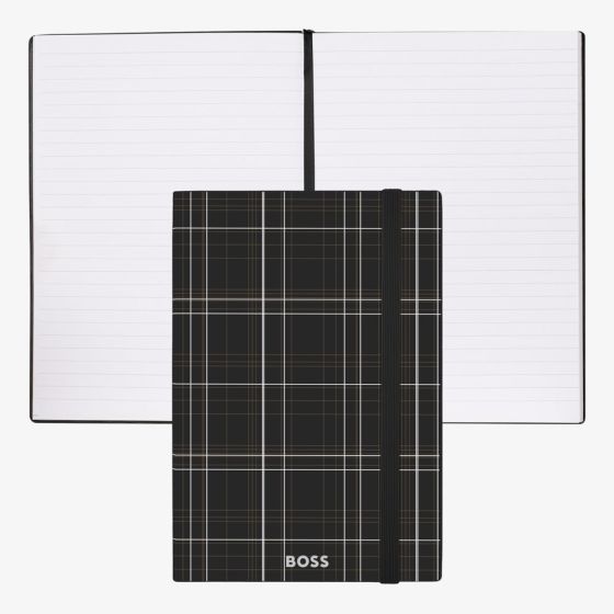BOSS Checkered Black Lined A5 Notebook HNH624AL