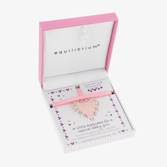 Equilibrium Silver Plated Baby Girl Heart Keepsake Gift 359660