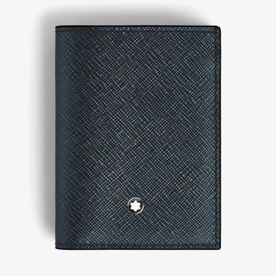 Montblanc Sartorial Tweed Blue Leather 4CC Wallet 220382