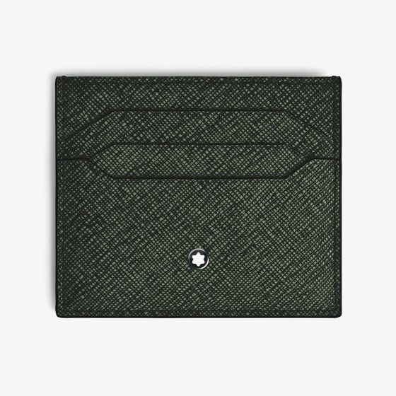 Montblanc Sartorial Tweed Khaki Leather 6CC Card Holder 220390