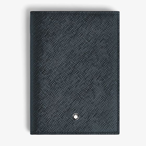 Montblanc Sartorial Tweed Blue Leather Passport Holder 220433