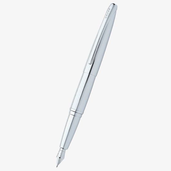 Cross ATX Pure Chrome Stainless Steel Medium Nib Fountain Pen AT886-2MS