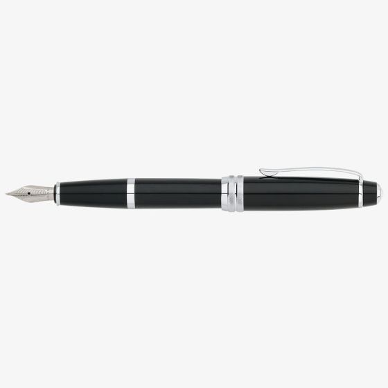 Cross Bailey Black Lacquer Stainless Steel Medium Nib Fountain Pen AT0456-7MS
