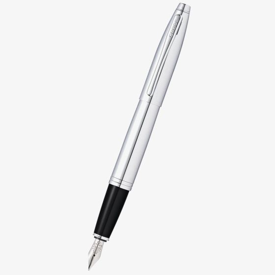Cross Calais Polished Chrome Stainless Steel Medium Nib Fountain Pen AT0116-1MS