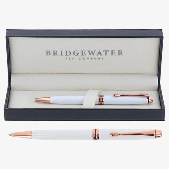 Bridgewater Winchester White And Rose Gold Ballpoint Pen 337422