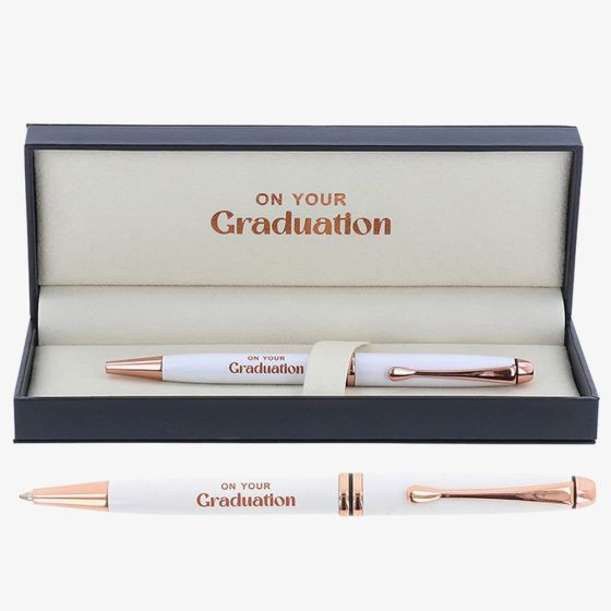 Bridgewater White & Rose Gold Graduation Occasion Pen 346606
