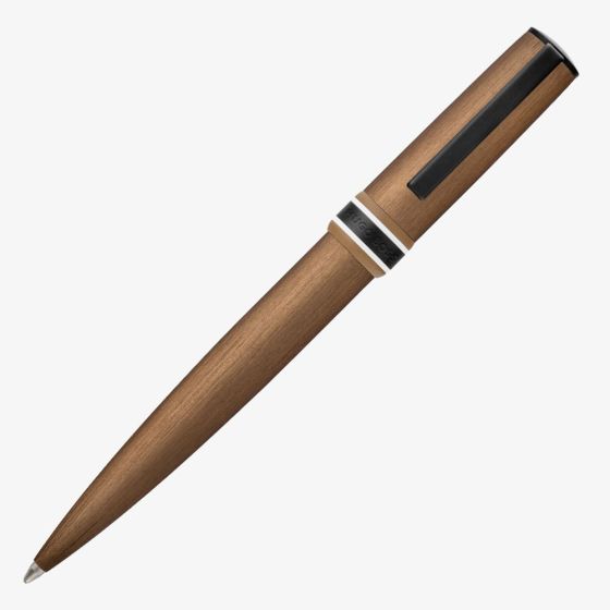 BOSS Arche Brushed Ring Camel Ballpoint Pen HSR6964X
