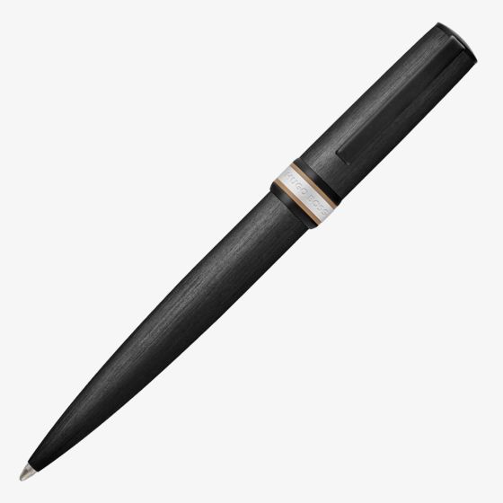 BOSS Arche Brushed Ring Black Ballpoint Pen HSR6964A