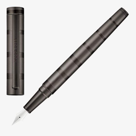 BOSS Loop Stripes Gunmetal Fountain Pen HSH6852D