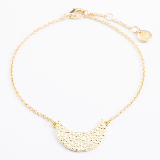 Rachel Galley Gold Plated Hammered Moon Chain Bracelet 3168989 (GWP)