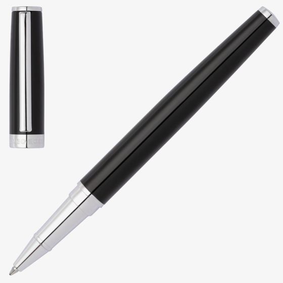 BOSS Gear Icon Black & Chrome Plated Rollerball Pen HSN2545A