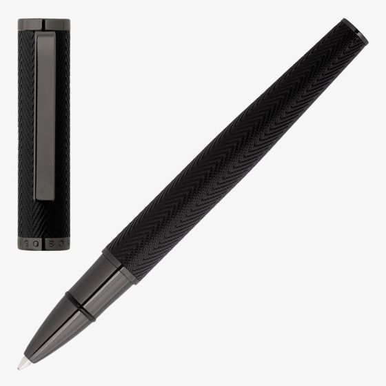 BOSS Formation Herringbone Gunmetal Rollerball Pen HSI1065D
