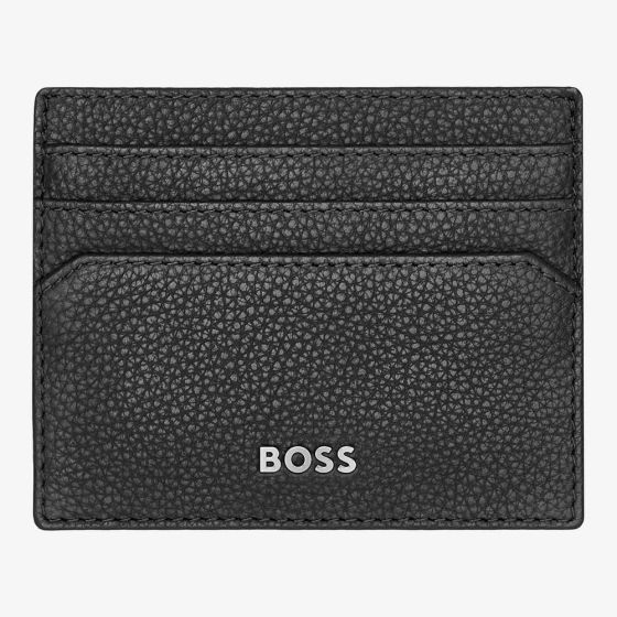 BOSS Classic Grained Black Card Holder HLC416A
