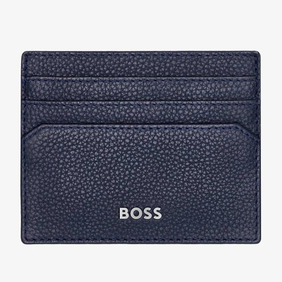BOSS Classic Grained Navy Card Holder HLC416N