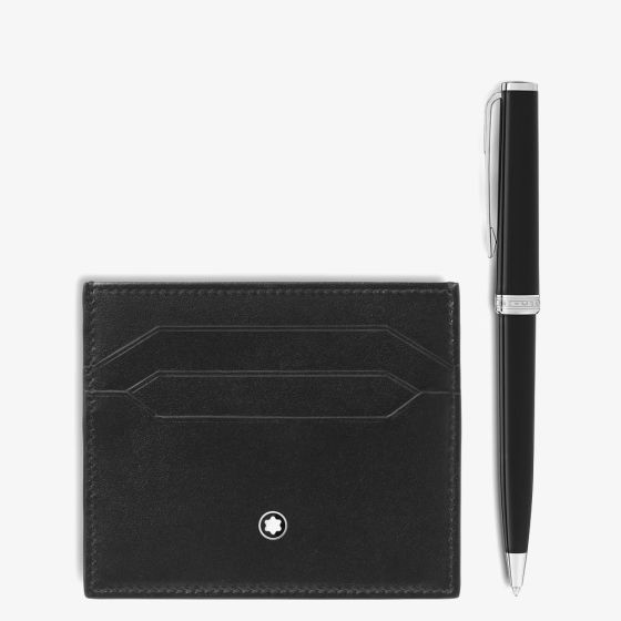 Montblanc PIX Ballpoint Pen & Meisterstuck Leather Card Holder Set 137793