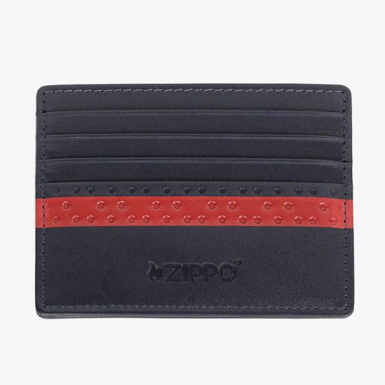 Zippo Navy Blue Red Stripe Card Holder Wallet 2008017