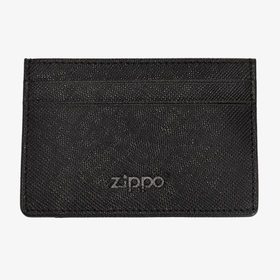Zippo Saffiano Black Leather Money Clip Wallet 2007079