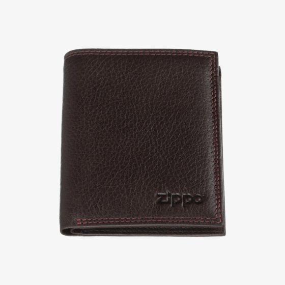Zippo Brown Leather Tri-Fold Wallet 2006048