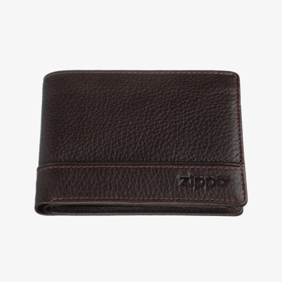 Zippo Brown Leather Tri-Fold Wallet 2006053