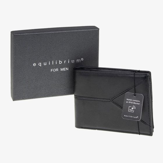 Equilibrium Mens Black V Stitched Wallet 329860