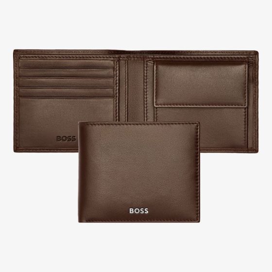 BOSS Classic Smooth Brown Coins Wallet HLM403Y