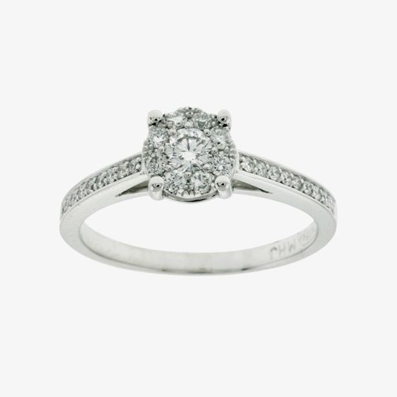 9ct White Gold 0.35ct Diamond Round Cluster Ring 3359WG/35-9