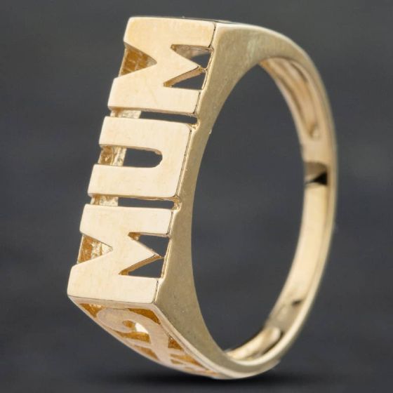 Second Hand 9ct Yellow Gold Mum Signet Ring 390200R