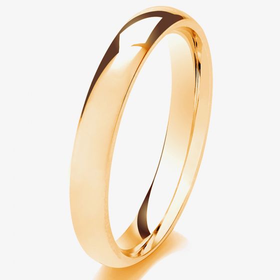 18ct Yellow Gold 3mm Court Wedding Ring 3LLC-18Y