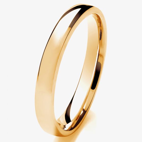 18ct Yellow Gold 3mm Soft Court Wedding Ring 3LMS-18Y 