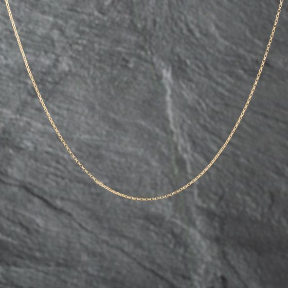 Second Hand 9ct Yellow Gold Super Fine Diamond Cut 18 Inch Belcher Chain 41011155