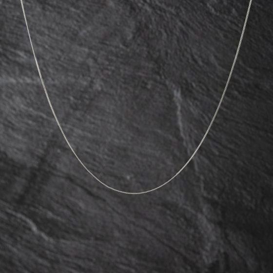 Second Hand 9ct White Gold Fine 18 Inch Curb Chain 41011165