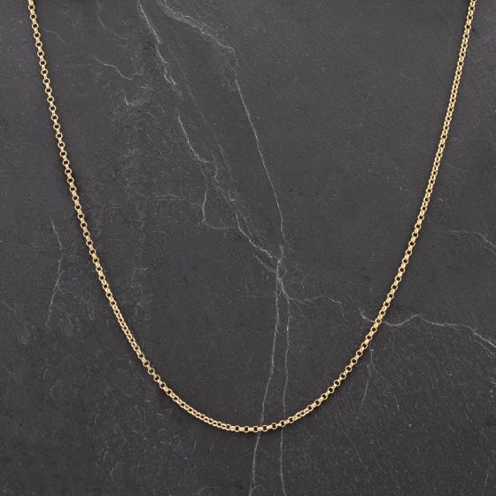 Second Hand 9ct Yellow Gold 18 Inch Round Belcher Link Chain 4101534