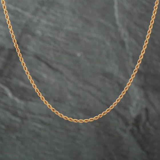 Second Hand 9ct Yellow Gold 24 Inch Rope Chain 41021124