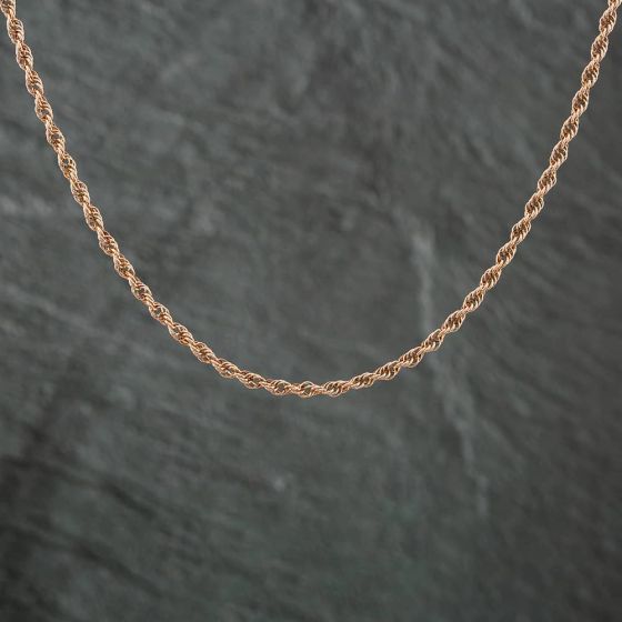 Second Hand 9ct Yellow Gold 16 Inch Rope Chain 41021141 - thbaker.co.uk