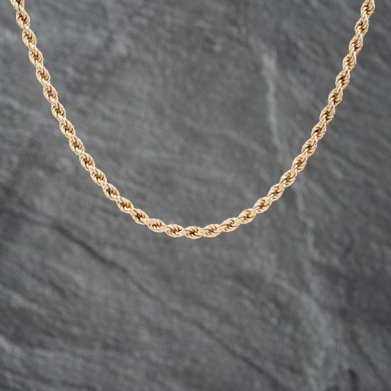 Second Hand 9ct Yellow Gold 19 Inch Rope Chain 41021384