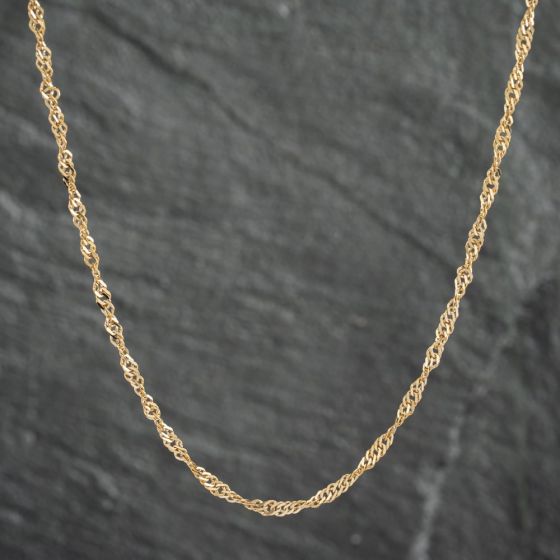 Second Hand 9ct Yellow Gold Twisted 22 Inch Curb Chain 41021477