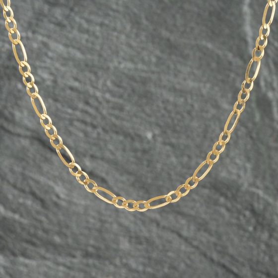 Second Hand 9ct Yellow Gold 3+1 18 Inch Figaro Chain 41021497