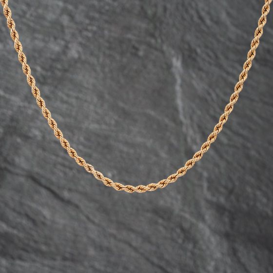 Second Hand 9ct Yellow Gold 18 Inch Rope Chain 41021535