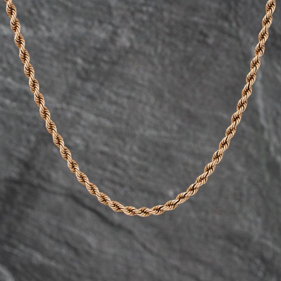 Second Hand 9ct Yellow Gold 16 Inch Rope Chain 41021548