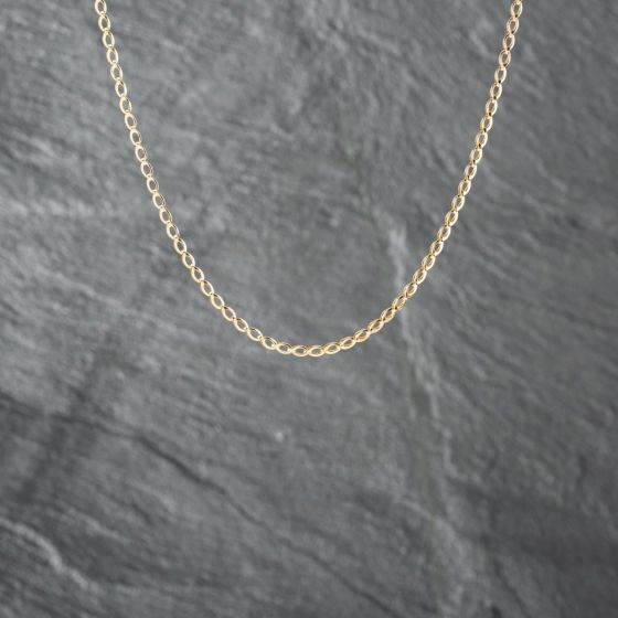 Second Hand 9ct Yellow Gold Rounded Fancy 16 Inch Curb Chain 41021553