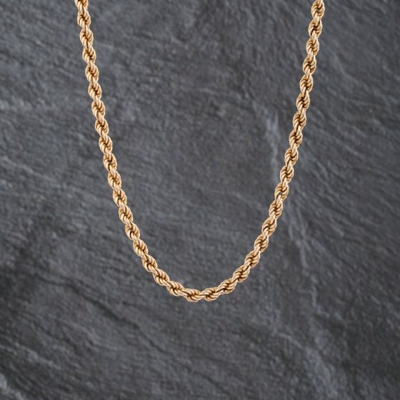 Second Hand 9ct Yellow Gold 16 Inch Rope Chain 41021588