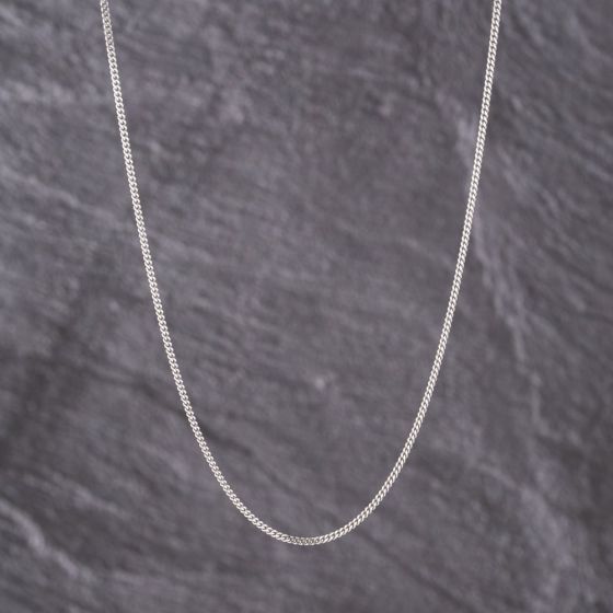 Second Hand 9ct White Gold 16 Inch Curb Chain 41021666
