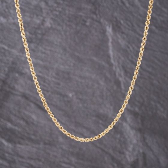 Second Hand 9ct Yellow Gold 18 Inch Rope Chain 41021668