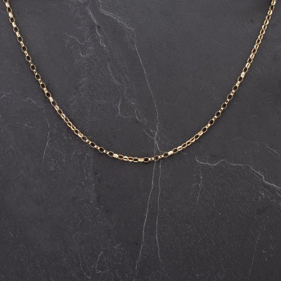 Second Hand 9ct Yellow Gold 18 Inch Oval Belcher Link Chain 4102763