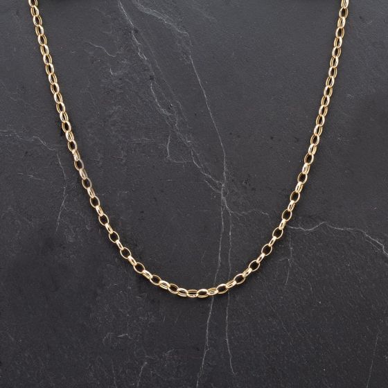 Second Hand 9ct Yellow Gold 18 Inch Oval Belcher Link Chain 4102802