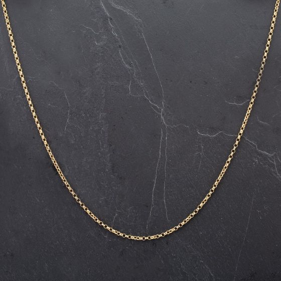 Second Hand 9ct Yellow Gold 24 Inch Round Belcher Link Chain 4102803