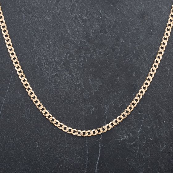 Second Hand 9ct Yellow Gold 18 Inch Flat Curb Chain 4102806