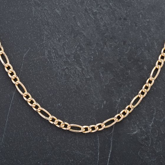 Second Hand 9ct Yellow Gold 18 Inch 3+1 Figaro Necklace 4102813