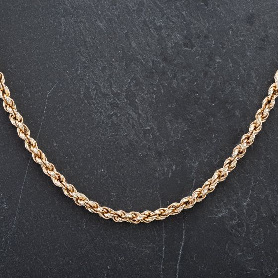 Second Hand 9ct Yellow Gold 18 Inch Rope Chain 4103202